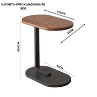 Mesa De Apoio Lateral Para Sofá Cama Notebook Portatil - Base de Ferro e MDF