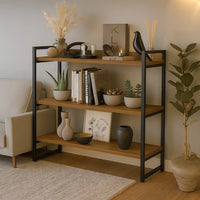 Aparador Livreiro Estilo Industrial 3 Prateleiras