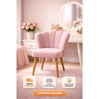 Cadeira para Penteadeira Quarto de Menina Maquiagem Pétala