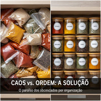 Kit potes de vidro com tampa de bambu herméticos redondos 200ml