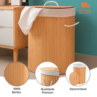 Cesto De Roupa Suja Bambu
