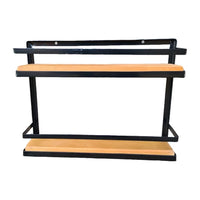 Prateleira Porta Condimentos em Ferro e Madeira Rústico