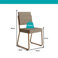 Conjunto Sala de Jantar Mesa e 6 Cadeiras Fênix Carraro Rose