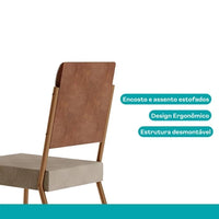 Conjunto Sala de Jantar Mesa e 6 Cadeiras Fênix Carraro Rose